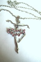 Ballerina pendant with necklace, large pendant 5.5 Cm