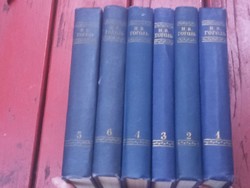 6 db Orosz klasszikus könyv: Gogol - 1952-4 (1,2,3,4,5,6 kötet)