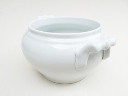 Old vintage white porcelain soup bowl
