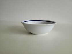Régi Zsolnay porcelán kék csíkos mély tál 18,3 cm