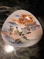 Hand-painted, Japanese, scenic porcelain plate that can be hung on the wall