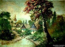 Sándor Budaváry painting, oil on canvas, 50x70 cm