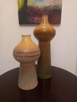 2 design artex ceramic vases for sale together, art deco retro