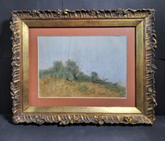 Istvánffy landscape - signed - with frame 31x39 cm