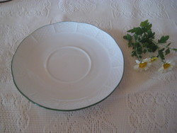 Herend small tea plate, marked 744, with a green stripe around it, 15.6 cm