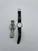 Women's wristwatch with replaceable metal and leather strap