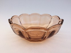 Old pink glass bowl vintage glass serving bowl