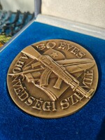 30 years old bronze commemorative medal plaque of the military inspection