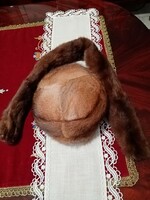 Barna  nerc  sapka és nerc  gallér / sál -- külön is eladók