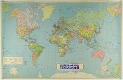 1L331 old retro tungsram world map 76 x 116 cm
