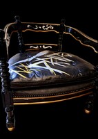 Felújított textilbőr fotel