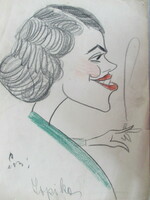 Art deco karikatúra 1931-ből: fiatal nő cigarettával. Ismeretlen alkotó.