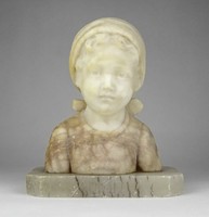 1L325 Antik kislány mellszobor márvány büszt 17 cm