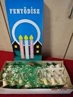 16 darabos karácsonyi égősor, csavaros gyertya, csipeszes rögzítés. Vanneki! Jókai.