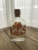 Üveg vadász flaska zománcfestett díszítéssel