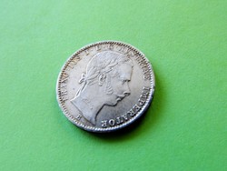 1860 B ezüst 1/4 forint osztrák florin Ferenc József RITKA NAGYON SZÉP ! (IT7)