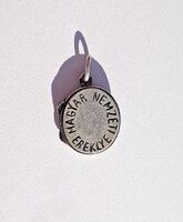 Openable silver pendant with Hungarian national relic inscription