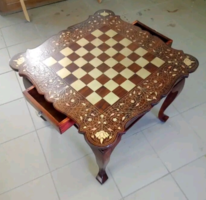 Antik neobarokk sakk asztal