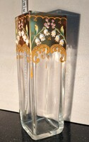 Gyöngyvirágos-aranyozott antik váza