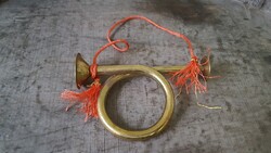 Kis sárgaréz francia kürt,ünnepi dekoráció