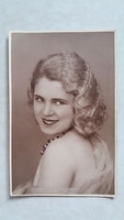 Régi hölgy fotó 1931 vintage női fénykép levelezőlap