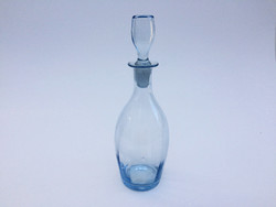 Old drinking bottle with cork, blue liqueur brandy bottle 24 cm