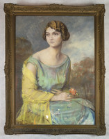 Horváth István Halasi: portrait of an art deco lady, 1929