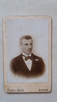 Antique photo of a man Gyula Ragács photographer Szolnok studio old photo