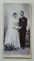 Antique wedding photo photographer Miklós Szmrecsányi Nagykőrös studio photo bride groom photo
