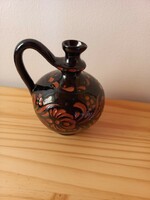 Small brown ceramic jug, wall decor, 13 cm