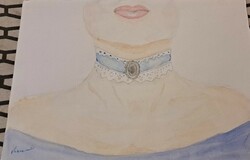 Ilona Keserü: dress, jewelry design watercolor