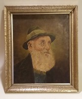 Régi festmény férfi portré arany keretben