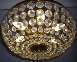 Round basket crystal chandelier with 6 lights