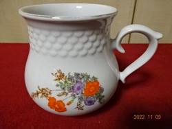 Hollóháza porcelain, mug with spring flowers, height 10.5 cm. He has! Jokai.