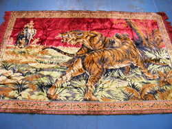 Mokett wall covering tapestry 123 x 178 cm - Hindu tiger hunting on elephant back