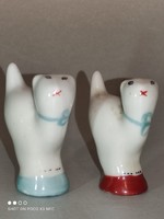 Hollóházi porcelán mini cica csikk elnyomó macska darabáron