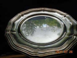 Barokk antik ezüstözött tálca 18,3 cm