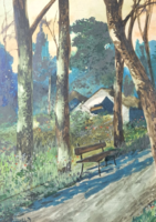 Horváth J jelzéssel: Padocska az úton (kerettel 39x31 cm) meghitt, nyugalmat sugárzó akvarell