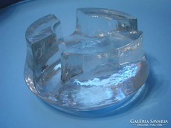 U10 Art decó vastag űveg étel + tea melegen tartó közepén mécses súlyos ritkaság hibátlanul eladó