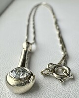646T. From HUF 1! Modern brilliant (0.5 ct) button 18k white gold (4.8 g) collier with a snow-white stone!