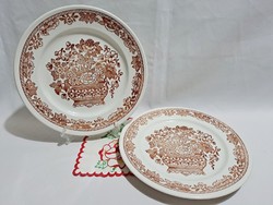 2 db Vintage Broadhurst Ironstone Kathie Winkle angol porcelán kézzel festett tányér, tál 24 cm