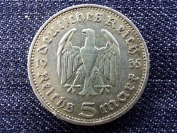 Németország Paul Von Hindenburg (1847-1934) ezüst 5 birodalmi márka 1935 D (id13874)