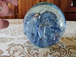 Különleges üveg levél nehezék,  7 cm
