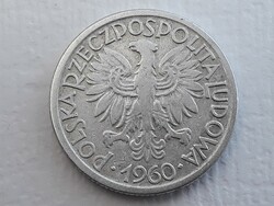 Poland 2 zloty 1960 coin - Polish alu 2 zloty, zl 1960 foreign coin