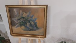 (K) Erdős Mihály "Művészúr" Debrecen csendélet festménye 58x49 cm kerettel