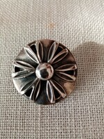 Régi    magyar  iparművész  ötvös  ezüstözött réz  virág  bross / kitűző