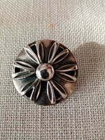 Retro applied art brooch / pin silver plated copper goldsmith work