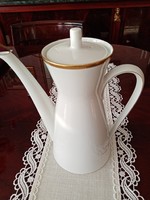 Jelzett német porcelán -  Rosenthal -  teás / kávés kanna, kiöntő  fehér-- arany csíkkal