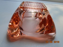 Art nouveau glass salmon pink heavy decorative bowl