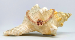 Pandora replika Rose Gold dupla koronás szív charmos karkötő